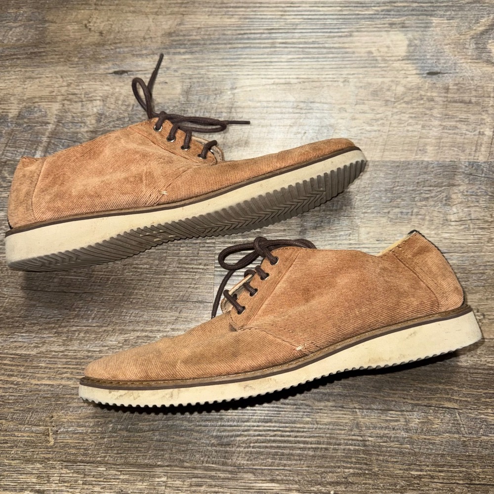 TOMS Preston Mens 10.5 Bark Brown Micro Corduroy Oxford Lace Up Casual Shoes - Picture 8 of 10